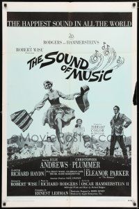 7h725 SOUND OF MUSIC 1sh R69 classic Terpning art of Julie Andrews & top cast!