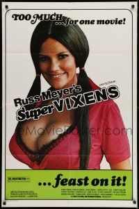 7h786 SUPER VIXENS 1sh '75 Russ Meyer, super sexy Shari Eubank is TOO MUCH for one movie!