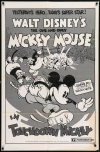 7h909 TOUCHDOWN MICKEY 1sh R74 Walt Disney, great cartoon art of Mickey Mouse playing football!