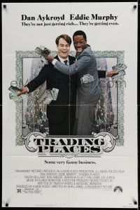 7h915 TRADING PLACES 1sh '83 Dan Aykroyd & Eddie Murphy are getting rich & getting even!