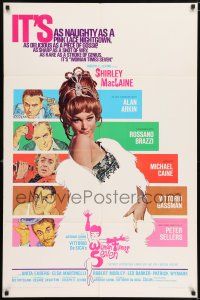7h985 WOMAN TIMES SEVEN 1sh '67 sexy Shirley MacLaine is as naughty as a pink lace nightgown!