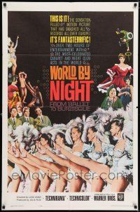 7h986 WORLD BY NIGHT 1sh '61 Luigi Vanzi's Il Mondo di notte, sexy Italian showgirls!