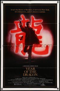 7h991 YEAR OF THE DRAGON 1sh '85 Mickey Rourke, Michael Cimino Asian crime thriller!