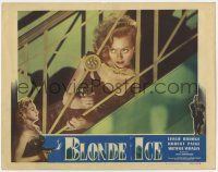 7j099 BLONDE ICE LC #3 '48 incredible c/u of sexy blonde savage bad girl Leslie Brooks with gun!