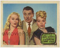 7j149 CORPSE CAME C.O.D. LC #8 '47 George Brent, Leslie Brooks & Adele Jergens in surprised pose!