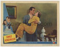 7j222 FAMILY HONEYMOON LC #6 '48 best romantic c/u of Fred MacMurray carrying Claudette Colbert!