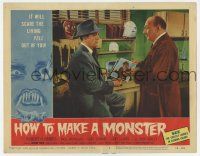 7j307 HOW TO MAKE A MONSTER LC #3 '58 Robert Harris shows Teenage Wolfman photos to detective!