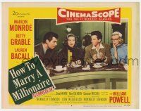 7j029 HOW TO MARRY A MILLIONAIRE LC #4 '53 sexy Marilyn Monroe, Lauren Bacall, Mitchell & Calhoun!