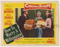 7j032 HOW TO MARRY A MILLIONAIRE LC #8 '53 Powell gives gifts to Marilyn Monroe & Lauren Bacall!