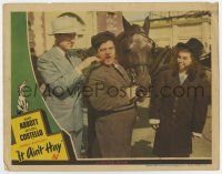 7j338 IT AIN'T HAY LC '43 Patsy O'Connor watches Bud Abbott feed carrot to wacky Lou Costello!