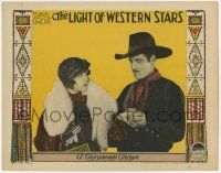 7j413 LIGHT OF WESTERN STARS LC '25 Jack Holt shocks Billie Dove by holding her hand, lost film!