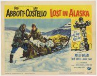 7j434 LOST IN ALASKA LC #5 '52 close up of Bud Abbott & Lou Costello by sled in the snow!