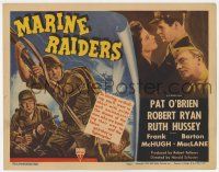 7j475 MARINE RAIDERS TC '44 artwork of Pat O'Brien & Robert Ryan with rifles & bayonets!