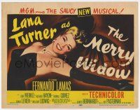 7j485 MERRY WIDOW TC '52 great art of sexy smiling Lana Turner in the saucy new musical!