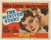 7j490 MINIVER STORY TC '50 close up artwork of pretty Greer Garson & Walter Pidgeon!