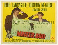 7j494 MISTER 880 TC '50 Burt Lancaster, Dorothy McGuire, U.S. Treasury counterfeiting!