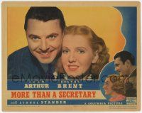 7j499 MORE THAN A SECRETARY LC '36 great smiling portrait of George Brent & pretty Jean Arthur!