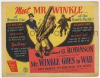 7j511 MR. WINKLE GOES TO WAR TC '44 cool artwork of World War II soldier Edward G. Robinson!