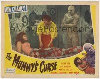 7j513 MUMMY'S CURSE LC #5 R51 bandaged monster Lon Chaney Jr. watches Virginia Christine in bed!