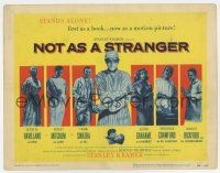 7j544 NOT AS A STRANGER TC '55 doctor Robert Mitchum, Olivia De Havilland, Frank Sinatra!
