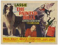 7j590 PAINTED HILLS TC '51 wonderful image of Lassie + art of her saving man falling from cliff!