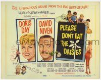 7j618 PLEASE DON'T EAT THE DAISIES TC '60 artwork of pretty smiling Doris Day & David Niven!