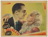 7j666 RECKLESS LC '35 incredible close up of sexy Jean Harlow & William Powell embracing!