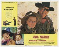 7j706 ROOSTER COGBURN LC #4 '75 best smiling portrait of cowboy John Wayne & Katharine Hepburn!