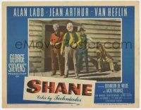 7j045 SHANE LC #1 '53 Emile Meyer, John Dierkes & ultimate bad guy Jack Palance outside bar!