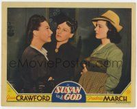 7j754 SUSAN & GOD LC '40 close up of angry Joan Crawford with Ruth Hussey & Rose Hobart!
