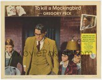 7j767 TO KILL A MOCKINGBIRD LC #1 '63 close up of worried Gregory Peck with Jem, Scout, and Dill!