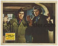 7j796 YANK IN THE R.A.F. LC '41 c/u of Tyrone Power & pilot John Sutton with their hands up!