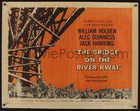 7k460 BRIDGE ON THE RIVER KWAI style B 1/2sh '58 William Holden, Alec Guinness, David Lean classic!