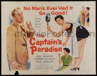 7k473 CAPTAIN'S PARADISE style B 1/2sh '53 great art & photos of Alec Guinness juggling two wives!