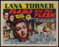 7k514 FLAME & THE FLESH style A 1/2sh '54 sexy brunette bad girl Lana Turner, plus Pier Angeli!