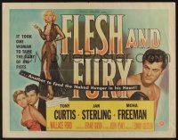 7k515 FLESH & FURY style A 1/2sh '52 boxer Tony Curtis has fury in his fists & naked hunger in heart