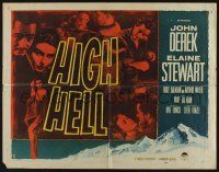 7k548 HIGH HELL style B 1/2sh '58 John Derek, sexy Elaine Stewart, mountain climbing!