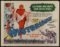 7k677 MYSTERIANS RKO style B 1/2sh '59 they're abducting Earth's women & leveling its cities, rare!