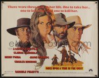 7k691 ONCE UPON A TIME IN THE WEST 1/2sh '69 Leone, art of Cardinale, Fonda, Bronson & Robards!