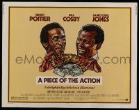 7k706 PIECE OF THE ACTION 1/2sh '77 great Drew Struzan art of Sidney Poitier & Bill Cosby!