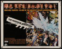 7k710 POSEIDON ADVENTURE 1/2sh '72 cool artwork of Gene Hackman escaping by Mort Kunstler!