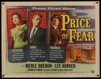 7k712 PRICE OF FEAR style A 1/2sh '56 the net of terror tightens on Merle Oberon, there's no escape!