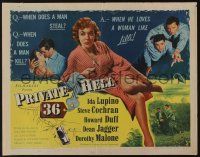 7k714 PRIVATE HELL 36 style A 1/2sh '54 sexy Ida Lupino makes men steal and kill, Don Siegel!