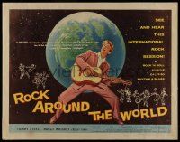 7k736 ROCK AROUND THE WORLD 1/2sh '57 early rock & roll, great artwork of Tommy Steele!