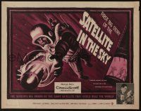 7k744 SATELLITE IN THE SKY 1/2sh '56 five men and a girl marooned in outer space, cool art!