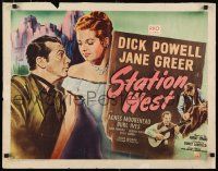 7k778 STATION WEST style B 1/2sh '48 cowboy Dick Powell loves Jane Greer; Burl Ives with guitar!
