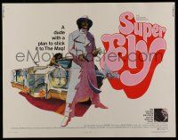 7k788 SUPER FLY 1/2sh '72 great artwork of Ron O'Neal with car & girl sticking it to The Man!