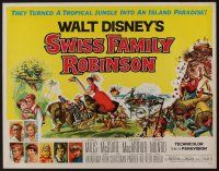 7k793 SWISS FAMILY ROBINSON 1/2sh '60 John Mills, Walt Disney family fantasy classic, cool art!