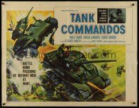 7k796 TANK COMMANDOS 1/2sh '59 AIP, cool artwork of WWII tanks in battle!