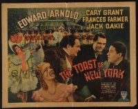 7k813 TOAST OF NEW YORK 1/2sh '37 cult star Frances Farmer, Cary Grant, Edward Arnold, Jack Oakie!